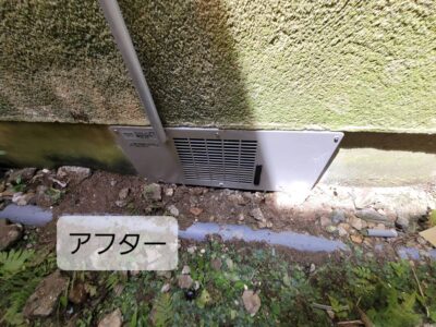 床下換気システム設置後の完成写真｜床下換気・湿気対策・シロアリ対策｜京都府長岡京市