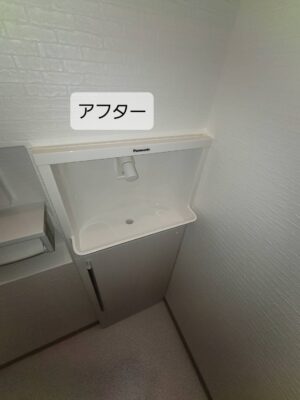 長岡京市のトイレリフォームで設置した手洗い器